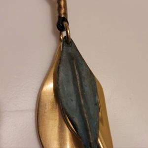 3 Leaf Necklace on Leather Cord